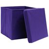 vidaXL Bo&icirc;tes de rangement et couvercles 10pcs Violet 32x32x32cm Tissu