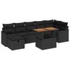 vidaXL Ensemble de canap&eacute; de jardin 8 pcs Noir Poly rotin