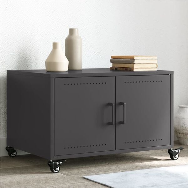 vidaXL Table basse noir 68x50x43,5 cm acier