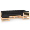 vidaXL Salon de jardin 6 pcs avec coussins Bois de pin massif