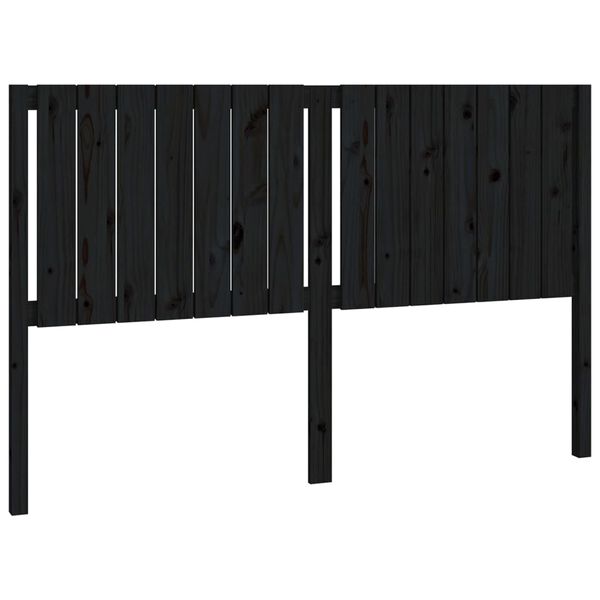 vidaXL T&ecirc;te de lit Noir 165,5x4x100 cm Bois massif de pin