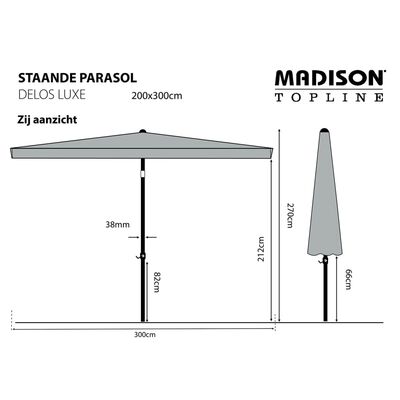 Madison Parasol Delos Luxe 300 x 200 cm Taupe PAC5P015