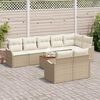 vidaXL Ensemble de canap&eacute; de jardin 9 pcs Beige et blanc