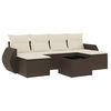 vidaXL Salon de jardin avec coussins 7 pcs marron r&eacute;sine tress&eacute;e