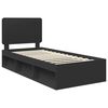 vidaXL Cadre de lit Noir 90 x 190 cm Bois de pin massif