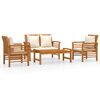 vidaXL Salon de jardin 4 pcs avec coussins Bois d'acacia solide