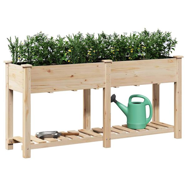 vidaXL Cache-pot de jardin avec &eacute;tag&egrave;re Beige 161 x 43 x 76,5 cm