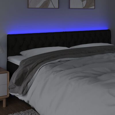 vidaXL Tête de lit à LED Noir 180x7x78/88 cm Tissu