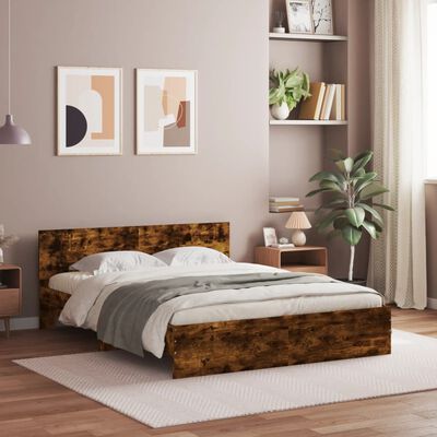 vidaXL Cadre de lit sans matelas chêne fumé 140x200 cm