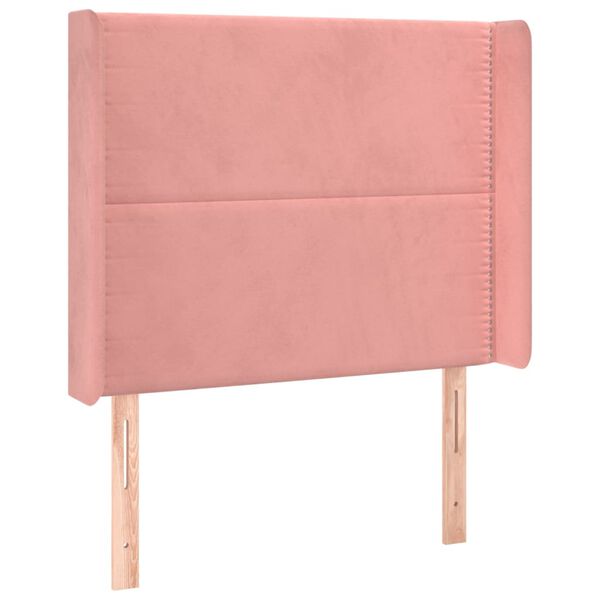 vidaXL T&ecirc;te de lit avec oreilles Rose 83x16x118/128 cm Velours