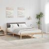 vidaXL Cadre de lit Marron et taupe 135 x 190 cm Bois massif en pin