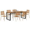 vidaXL Ensemble de salle &agrave; manger pour jardin 7 pcs Beige
