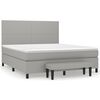 vidaXL Sommier &agrave; lattes de lit avec matelas Gris clair 160x200cm Tissu