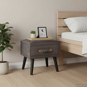 vidaXL Table de chevet Gris 40x35x40 cm Velours