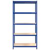 vidaXL &Eacute;tag&egrave;res &agrave; 5 niveaux 2pcs Bleu Acier et bois d'ing&eacute;nierie