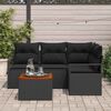 vidaXL Ensemble de canap&eacute; de jardin avec coussin 5 pcs Noir Poly rotin
