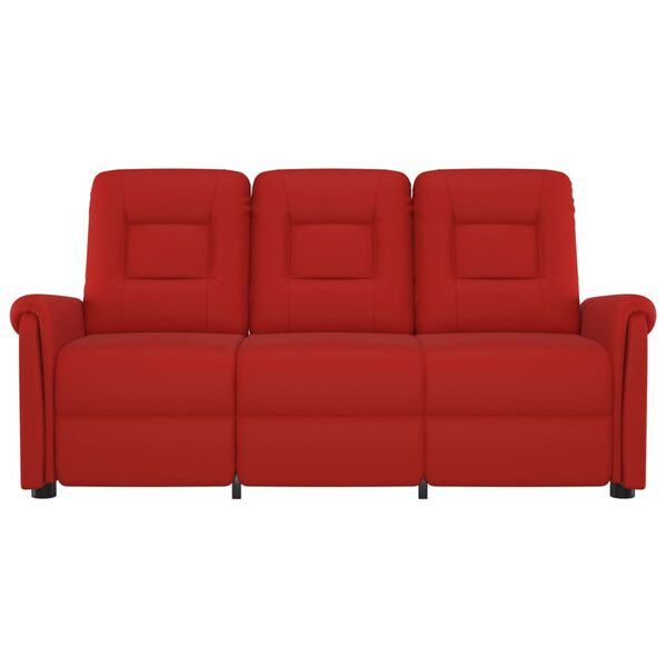 vidaXL Fauteuil de massage inclinable 3 places rouge bordeaux