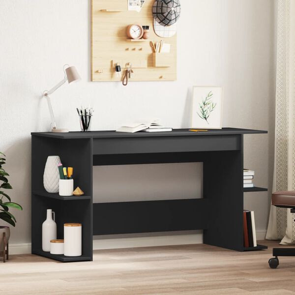 vidaXL Bureau noir 140x50x75 cm bois d'ing&eacute;nierie
