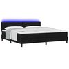 vidaXL Lit &agrave; ressorts avec matelas avec LED Noir 200 x 200 cm tissu