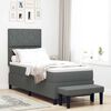 vidaXL Lit &agrave; ressorts avec matelas Gris fonc&eacute; 80 x 200 cm tissu