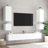 vidaXL Meuble TV mural avec lumi&egrave;res LED blanc 100x35x31 cm