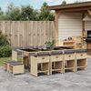 vidaXL Ensemble &agrave; manger de jardin coussins 13 pcs m&eacute;lange beige rotin