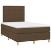 vidaXL Sommier &agrave; lattes de lit et matelas marron fonc&eacute; 120x190cm tissu