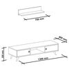 Homemania Meuble TV Aspen 130x40x35 cm Blanc