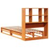 vidaXL Lit biblioth&egrave;que sans matelas cire marron 100x200cm bois massif