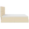VidaXL Cadre de lit ottoman avec matelas cr&egrave;me 160x200 cm tissu
