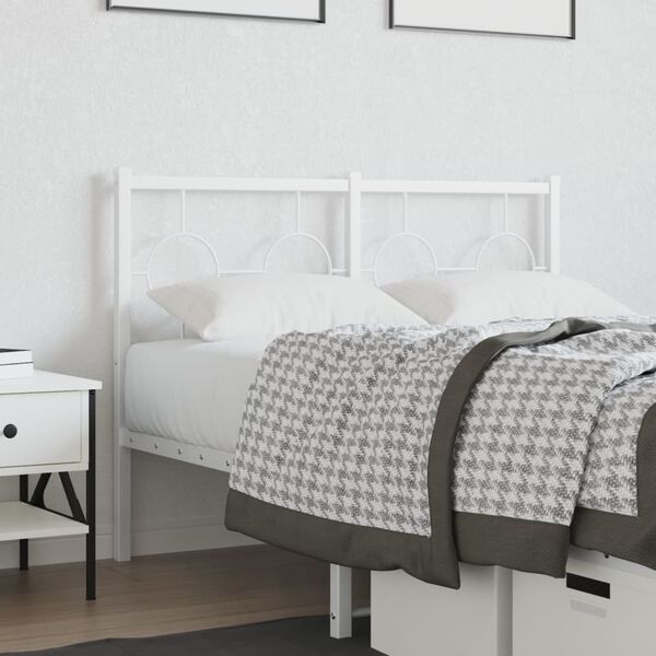 vidaXL T&ecirc;te de lit de remplacement m&eacute;tal blanc 120 cm