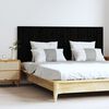 vidaXL T&ecirc;te de lit murale Noir 159,5x3x60 cm Bois massif de pin