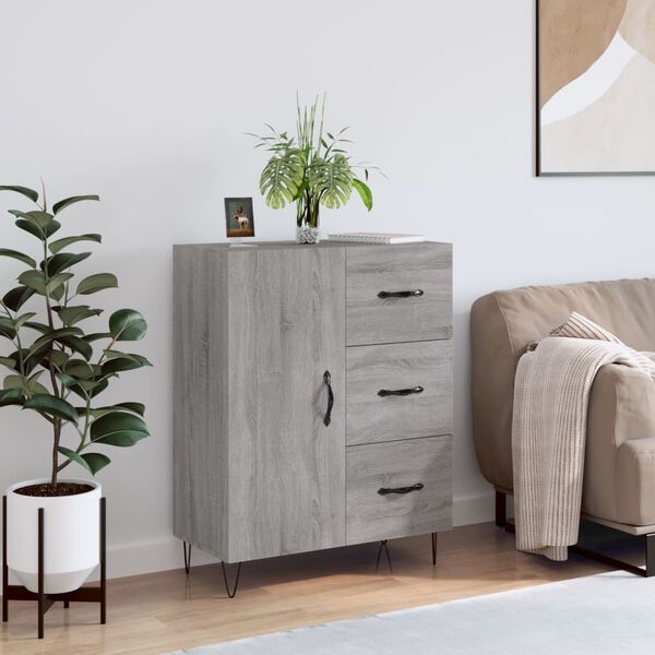 vidaXL Buffet sonoma gris 69,5x34x90 cm bois d'ing&eacute;nierie