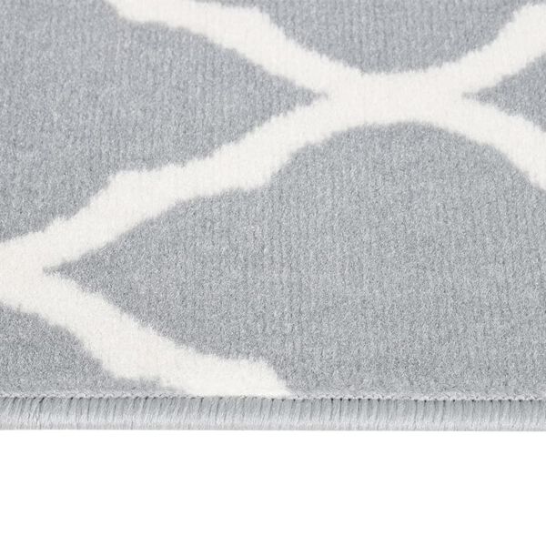 vidaXL Tapis BCF Gris et blanc 80x350 cm