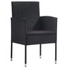 vidaXL Ensemble &agrave; manger d'ext&eacute;rieur 5 pcs R&eacute;sine tress&eacute;e Noir