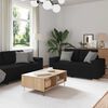 vidaXL Canap&eacute; 3 pcs Noir 221 x 80 x 80 cm Tissu en lin m&eacute;lang&eacute;