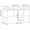 vidaXL Lit mezzanine enfants avec rideaux sans matelas bleu 90x190 cm