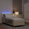 vidaXL Lit &agrave; ressort LED avec matelas avec LED Cr&egrave;me 80 x 200 cm tissu