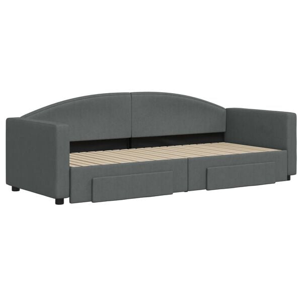 vidaXL Lit de jour avec gigogne et tiroirs sans matelas 80x200 cm