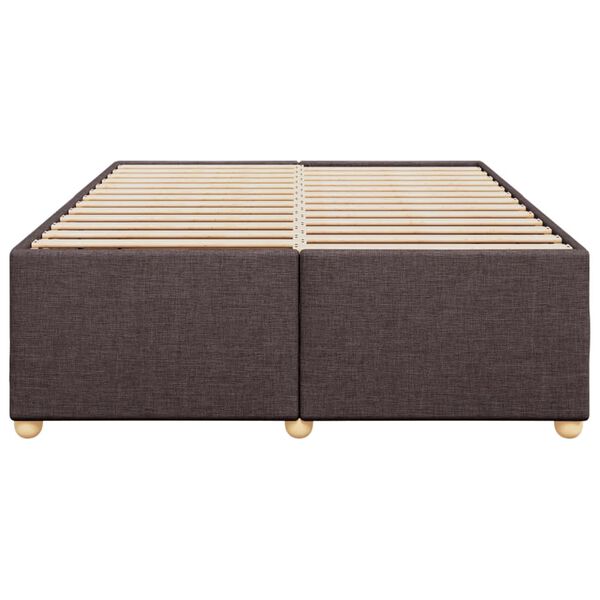 vidaXL Cadre de lit sans matelas marron fonc&eacute; 140x200 cm tissu