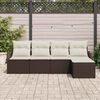 vidaXL Ensemble de canap&eacute; de jardin 5 pcs Marron polyrotin