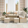 vidaXL Ensemble de canap&eacute; de jardin avec coussin Beige Poly rotin