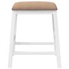 vidaXL Chaises de bar avec coussins 2 pcs blanc bois massif d'h&eacute;v&eacute;a