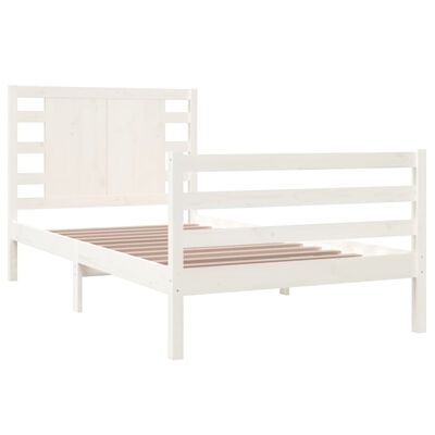 vidaXL Cadre de lit sans matelas blanc 90x200 cm bois de pin massif