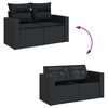 vidaXL Salon de jardin 11 pcs avec coussins noir r&eacute;sine tress&eacute;e