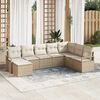 vidaXL Ensemble de Canap&eacute;s avec coussin 8 pcs Beige et cr&egrave;me polyrotin
