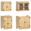 vidaXL Armoire avec &eacute;tag&egrave;re avec porte SKI 4 pcs Brun Miel Pin massif
