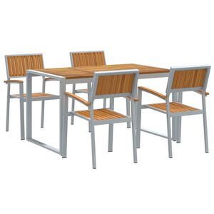 vidaXL Ensemble de salle &agrave; manger pour jardin 5 pc Gris