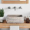 vidaXL Lavabo Gris 30x30x13 cm Marbre