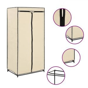 vidaXL Garde-robe Cr&egrave;me 75x50x160 cm